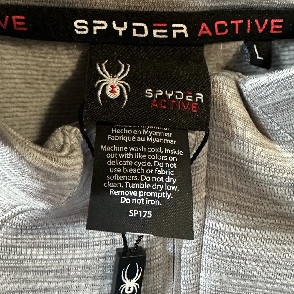SPYDER heathered gray 1/4 zip pullover sweatshirt size Large - NWT! - Picture 5 of 6